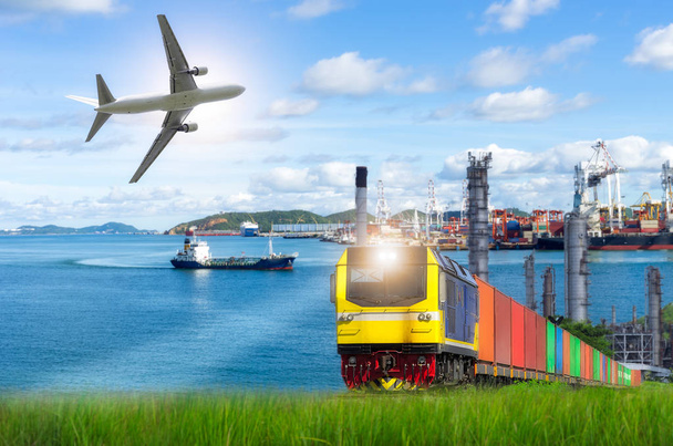 Port et avions commerciaux, concept de transport
 - Photo, image