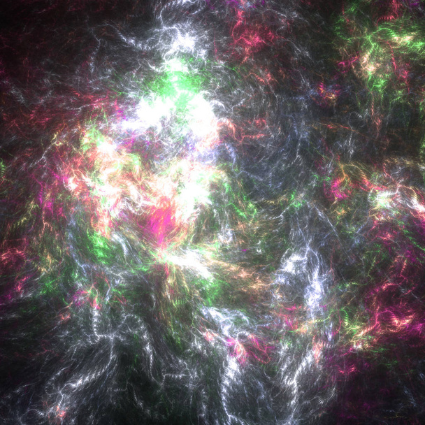 Dark colorful swirly fractal texture, digital artwork for creative graphic design - Photo, Image