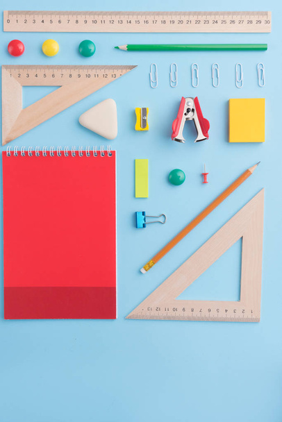 Top view picture of office supplies - Foto, Imagem