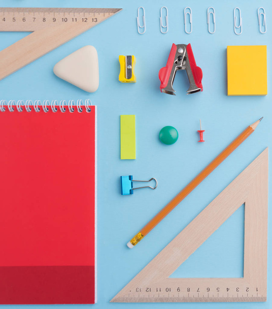 Top view picture of office supplies - 写真・画像