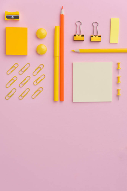 Top view picture of office supplies - 写真・画像