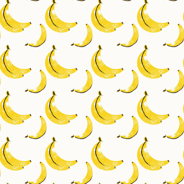 Banana Seamless Pattern Colorful Tropical Ornament Background Style - Vector, imagen