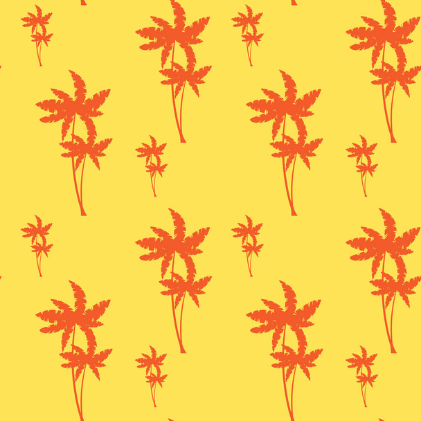 Palm Tree Seamless Pattern Tropical Ornament Background Style - Vector, afbeelding