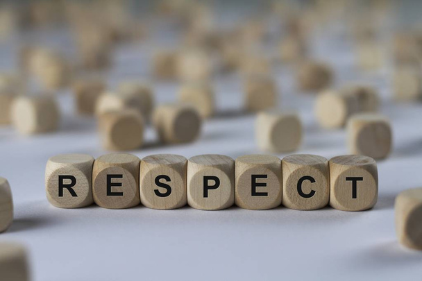 respect   cube with letters, sign with wooden cubes - Photo, Image