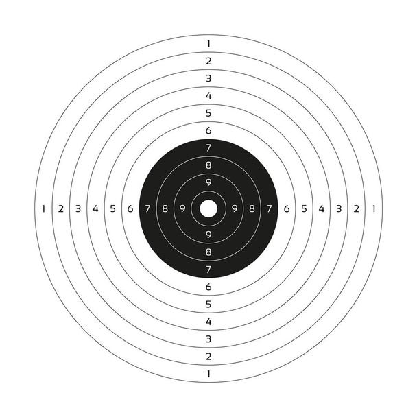 Blank vector gun target, paper shooting target, blank template for printing  - Вектор, зображення