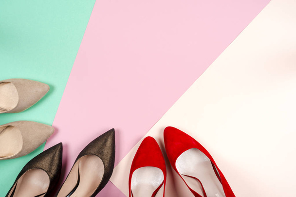 Fashion, female different shoes on high heels - Fotografie, Obrázek