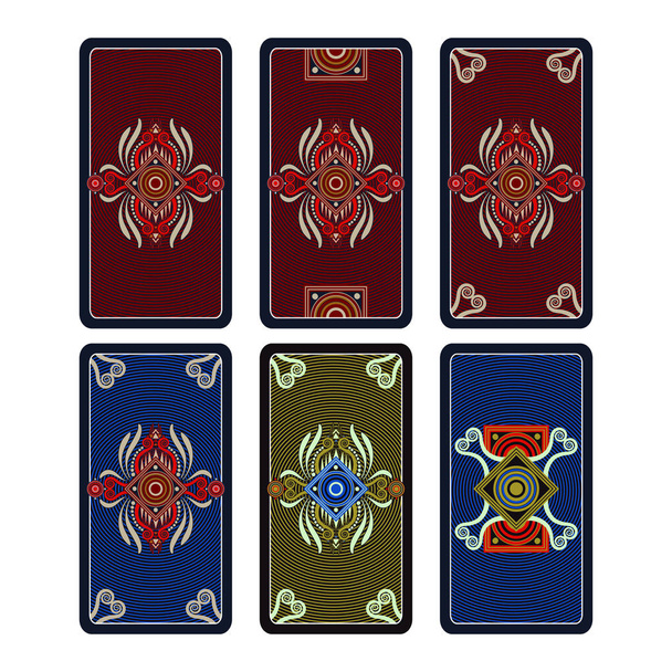 Vector template ornament for Tarot and playing cards - Vector, Image