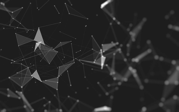 Abstract polygonal space low poly dark background, 3d rendering - Photo, Image