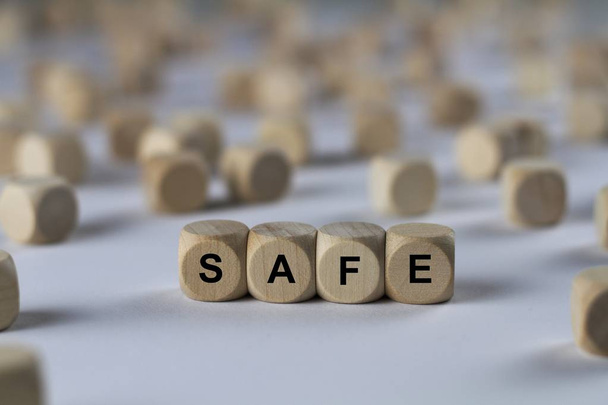 safe   cube with letters, sign with wooden cubes - Photo, Image