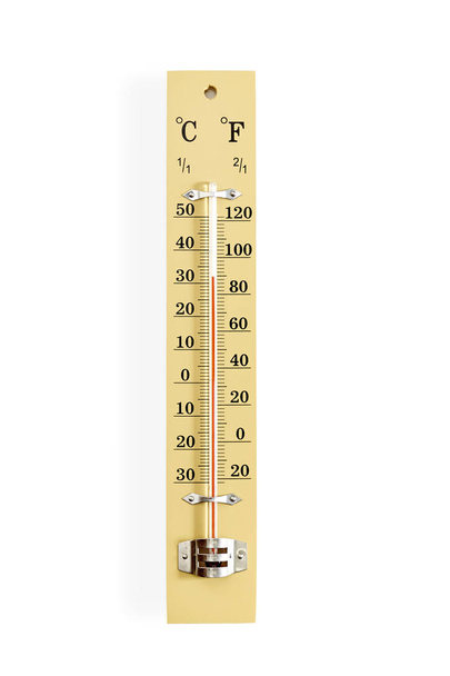 termometr drewniany skali  - Zdjęcie, obraz