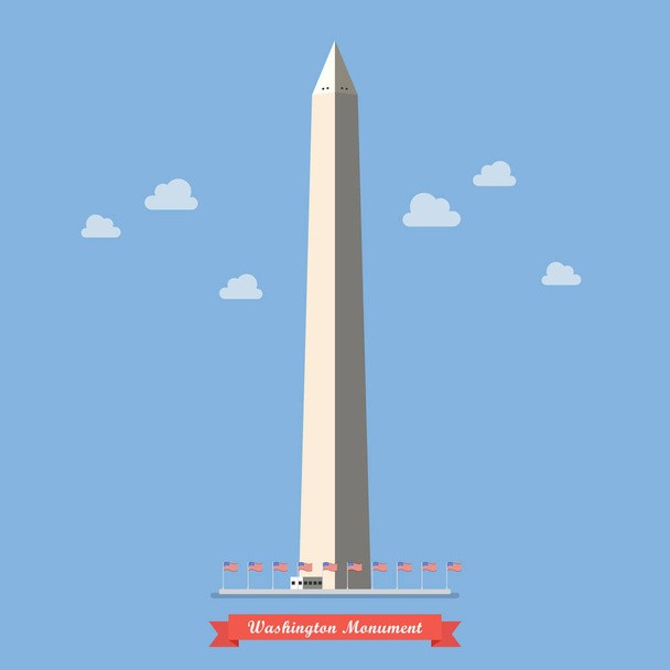 Monumento a Washington en estilo plano
 - Vector, imagen