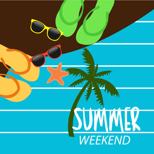 Summer holidays at weekends - Vector, Image