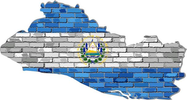 El Salvador carte sur un mur de briques
 - Vecteur, image