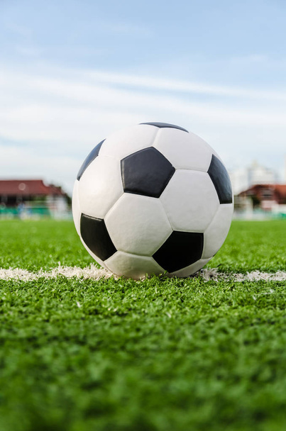 Fútbol Fútbol en la hierba verde del campo de fútbol
. - Foto, Imagen