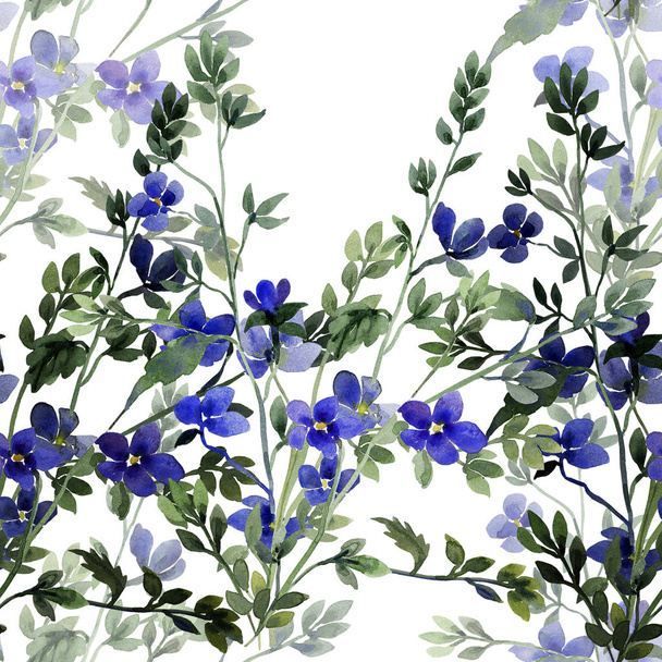 Blue and red small spring flowers,image seamless pattern - Φωτογραφία, εικόνα