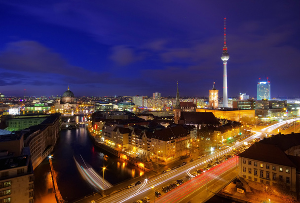 Berlijn 's nachts - Foto, afbeelding