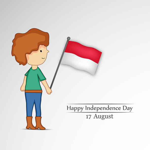 Endonezya Bağımsızlık günü arka plan resmi - Vektör, Görsel