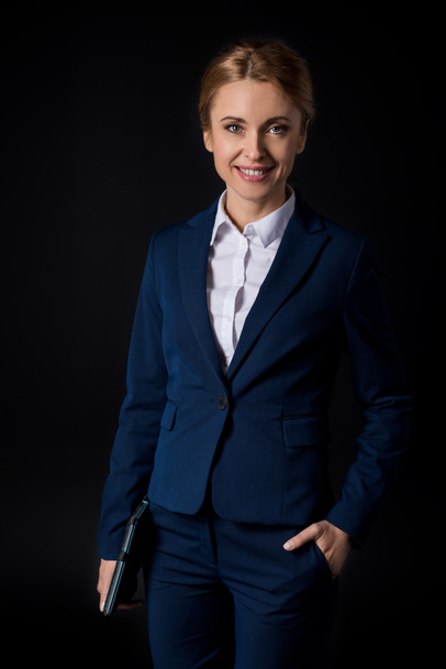 mature businesswoman with digital tablet - Zdjęcie, obraz