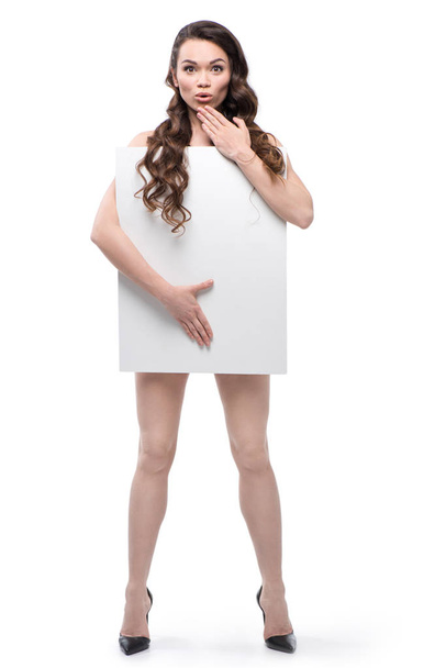 woman with blank banner - Foto, imagen