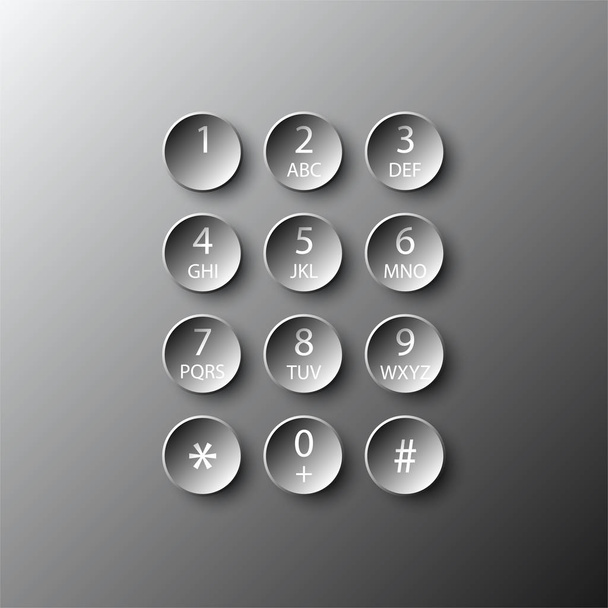 Simple black 3d number dial circle button paper for website presentation cover poster vector design infographic illustration concept - Вектор, зображення