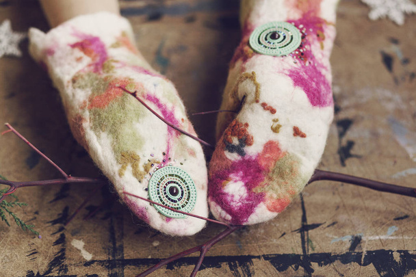 Теплі красиві зимові крафт рукавички
  - Фото, зображення
