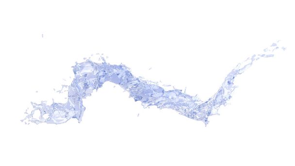 Salpicadura de agua abstracta flotando sobre fondo blanco
 - Foto, Imagen