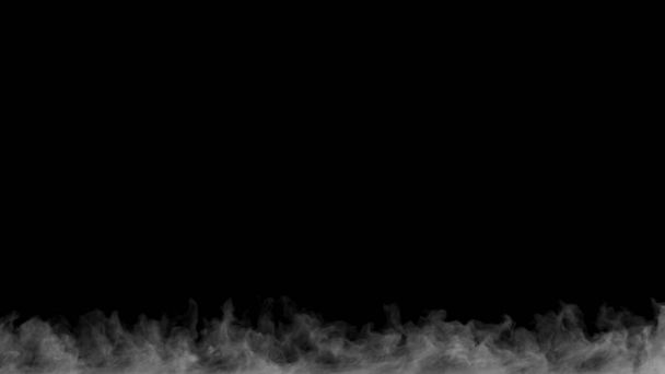 witte rook textuur stijgen van de bodem naar top met wind zwarte achtergrond - Foto, afbeelding