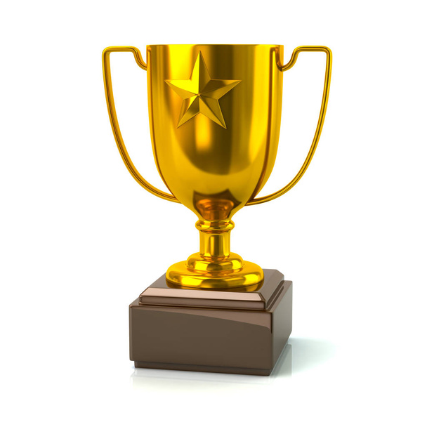 Golden trophy cup  - Foto, afbeelding