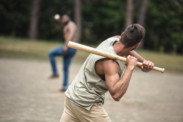 men playing baseball  - Фото, изображение