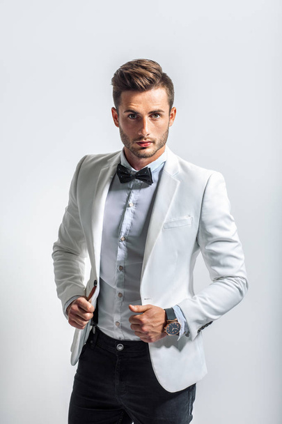 handsome young man in elegant suit - Фото, изображение