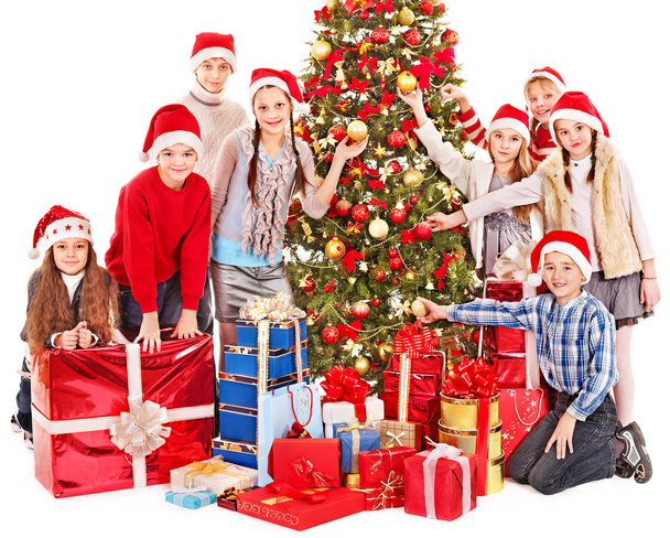Grupo de niños con Santa Claus
. - Foto, imagen