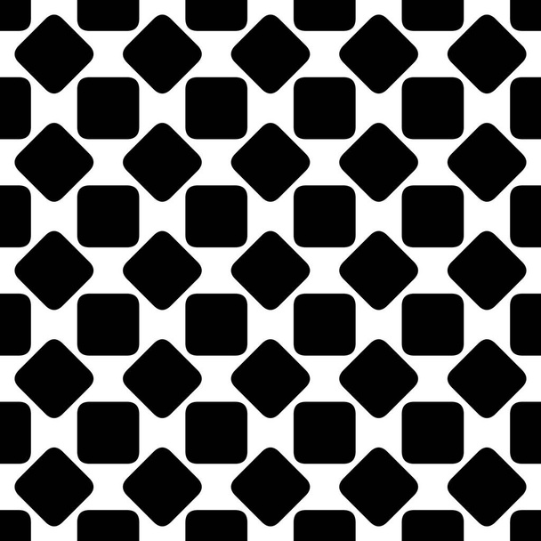 Soyut siyah ve beyaz yinelenen yuvarlak kare desen arka plan tasarım - yarı ton geometrik vektör çizim - Vektör, Görsel