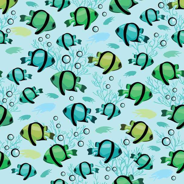 Pattern with fish (seamless) - Vector, Imagen