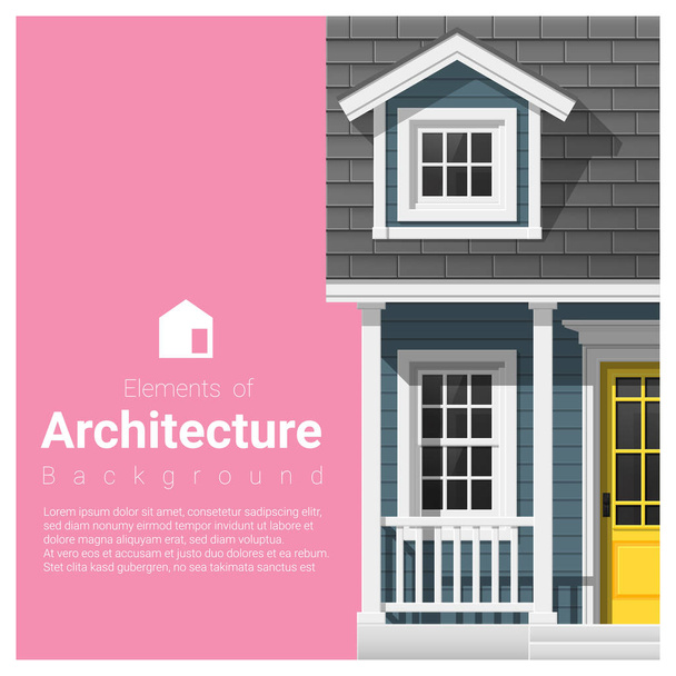 Elements of architecture background with a small house , vector ,illustration  - Vector, Image