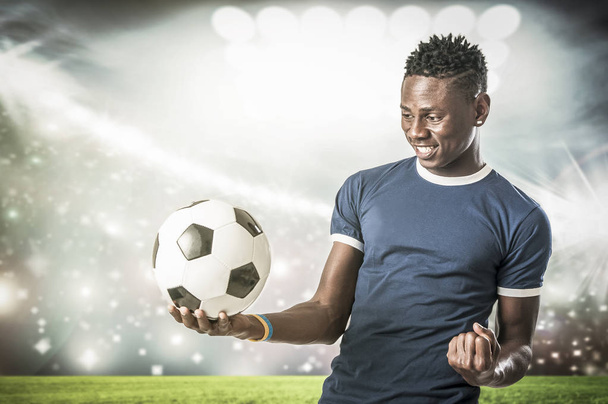 Black man playing football - Photo, Image