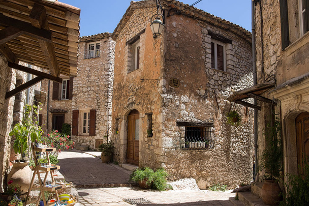 Narrow street in the old village Tourrettes-sur-Loup in France. - Photo, Image