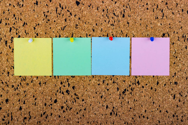 cork board with blank notes. blank notes for copy space - Photo, Image