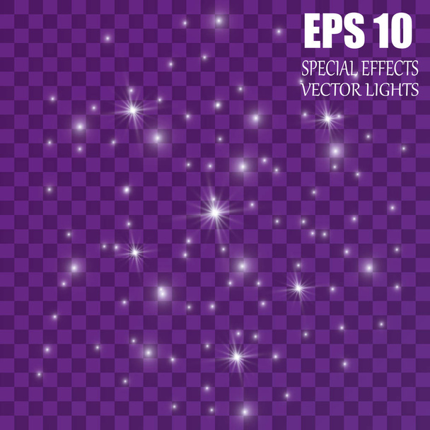 Ensemble d'étoiles à effet de lumière vive vectorielle éclate avec des étincelles sur fond transparent
. - Vecteur, image