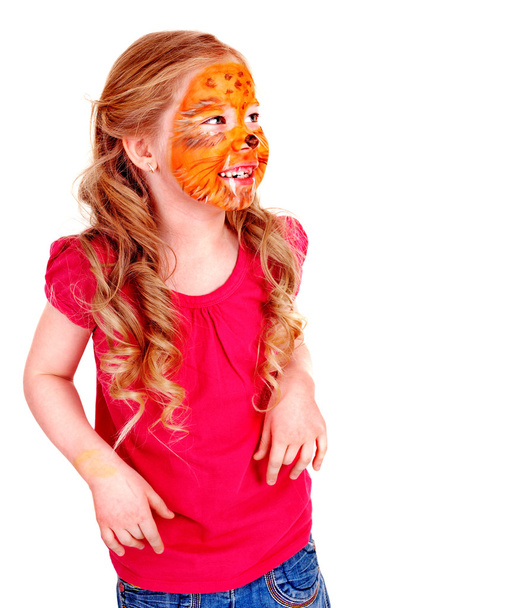 Children with paint of face. - Photo, Image