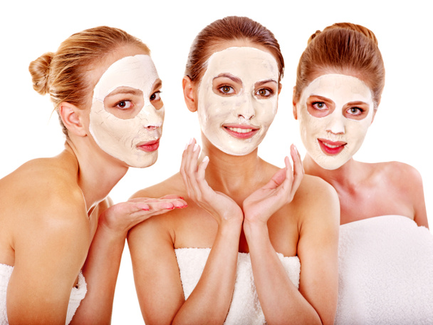 Group women with facial mask. - Photo, Image