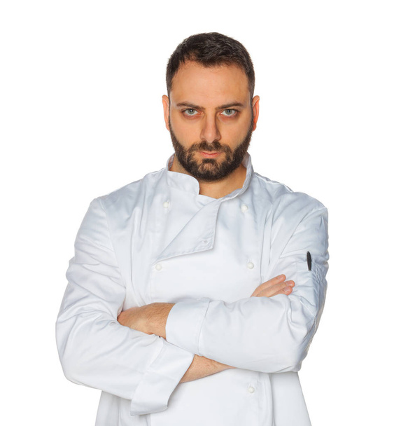 Young chef on white background. - Photo, Image
