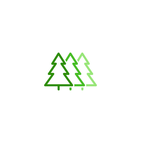 Isolado abstrato cor verde deixa logotipo vetor linear. Ilustração de árvores incomum. Elementos naturais sinal. Símbolo dos produtos biológicos
. - Vetor, Imagem