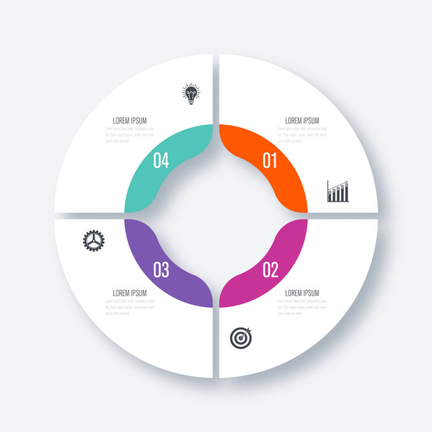 Infographics template four options with circle - Vettoriali, immagini
