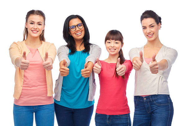 international group of women showing thumbs up - Fotó, kép