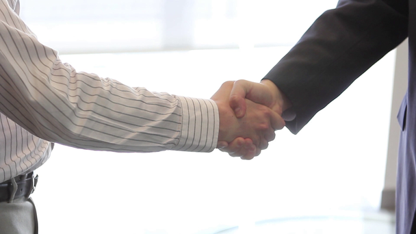 két férfi kézfogás  - Felvétel, videó