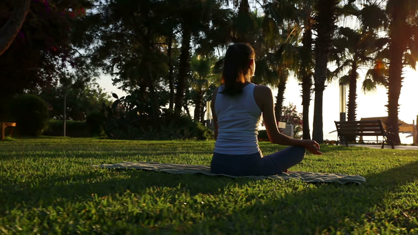Morning meditation in the park - Footage, Video