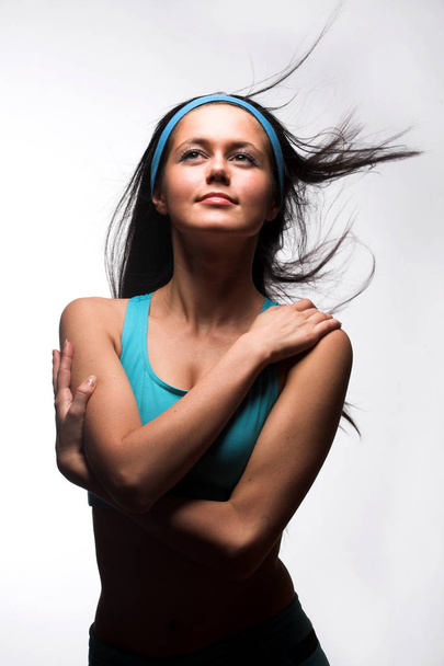 sporty woman over white background - Foto, Imagen