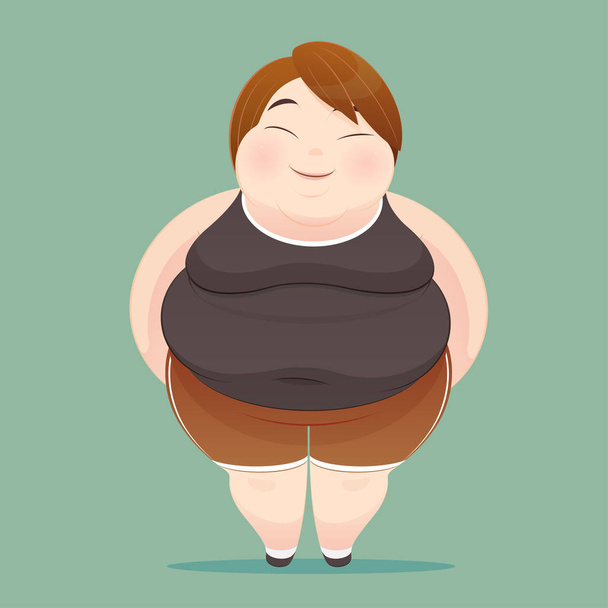 illustration of a fat people figure - Vector, Image