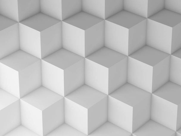 White Cubes pattern, 3d render illustration - Photo, Image