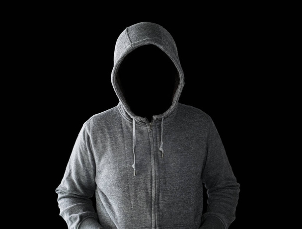 hooded man with empty face - Photo, Image